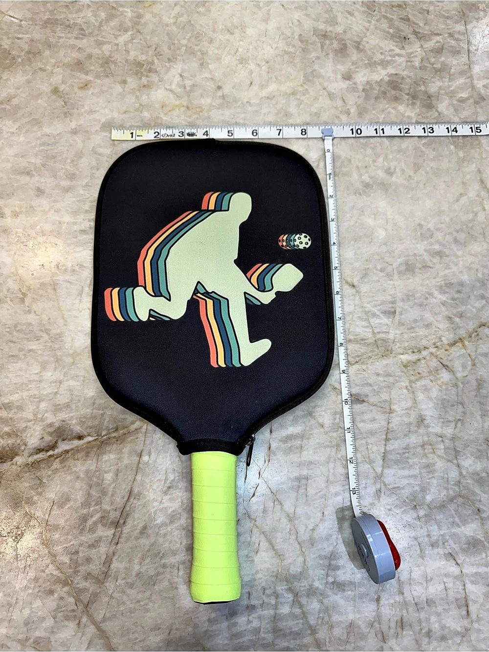Black & Green Retro Graphic Pickleball Paddle